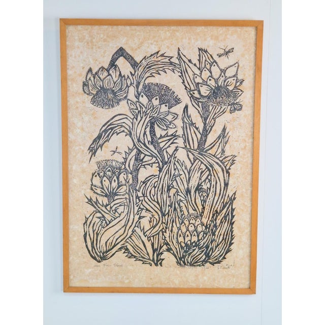 Mid-Century Modern Wil Willerijn, Blackthorn, Etching on Handmade Paper, 1966 For Sale - Image 3 of 14
