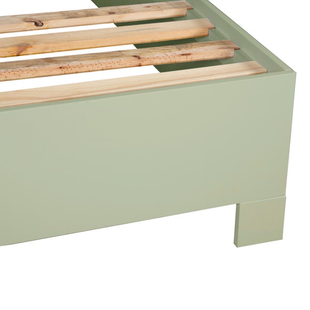 Liam Platform Bed Double - Celery Green For Sale - Image 11 of 12