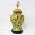 Early 21st Century Pair of Hand-Painted Spotted Yellow Ceramic Table Lamps For Sale - Image 5 of 12