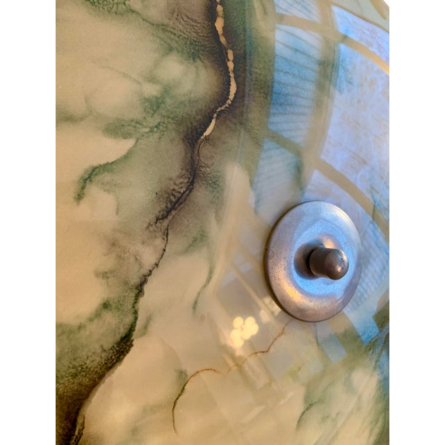 Art Deco Ceiling Light with Marbled Glass, 1940s For Sale - Image 11 of 18