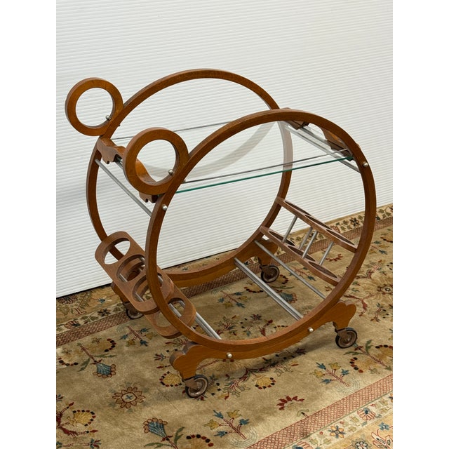 Wood Art Deco Italian Bar Cart, Circa 1940's For Sale - Image 7 of 12