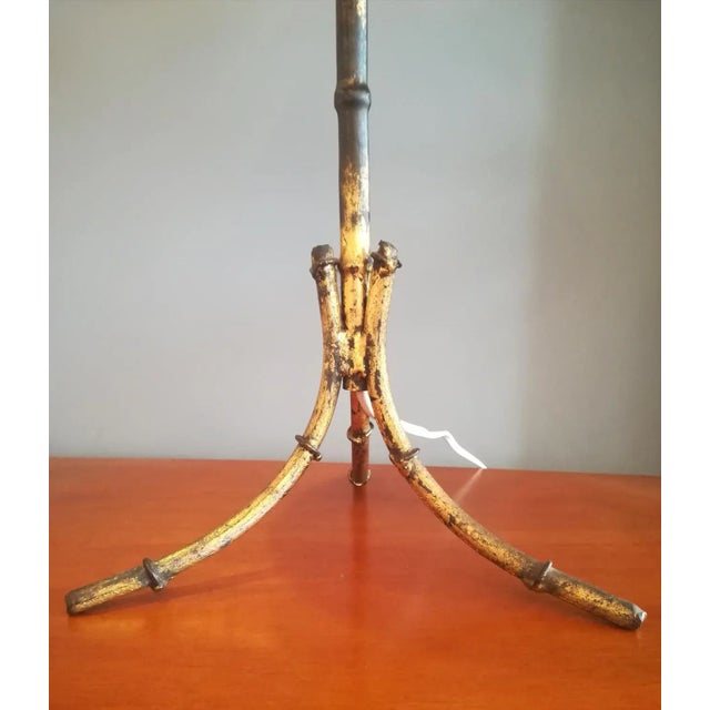 Table Lamp in Imitation Bamboo Gilt Metal, 1950s For Sale - Image 9 of 13