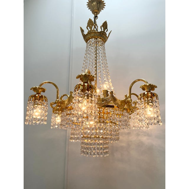 1960s Vintage Crystal Swarovski Chandelier, 1960s For Sale - Image 5 of 18