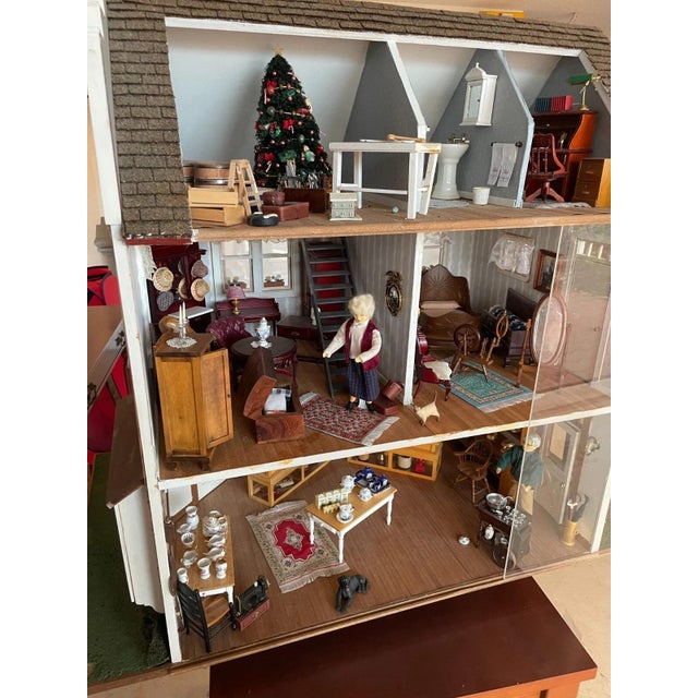Fern Handcrafted Custom Handcrafted "Antique Store" Dollhouse With 200+ Miniatures For Sale - Image 4 of 7