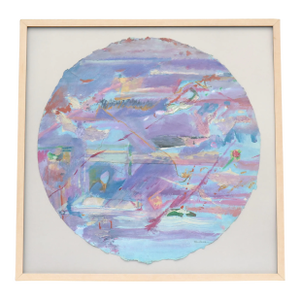 1980 Frances Kornbluth Unique Circular Abstract Mixed Media Collage on Paper