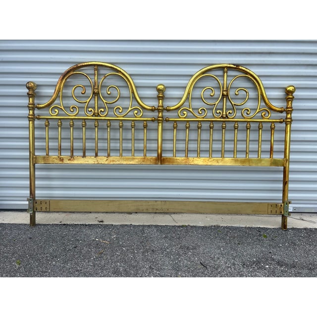Drexel Metal Gold Leaf King Sized Headboard Chairish