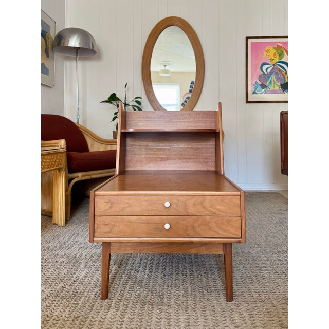 A Stunning Walnut Night Stand by Kipp Stewart for the Drexel Declaration Line, Circa 1960s. For Sale - Image 9 of 12