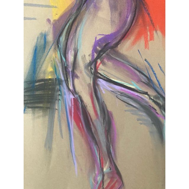 Erik Sulander Angel in Pastel, Original Drawing by Erik Sulander on Paper, 46x24, Signed, Unframed. For Sale - Image 4 of 5