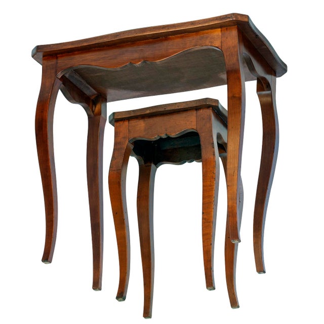 Set of 3, Antique Italian Burl WoodNesting Tables For Sale - Image 13 of 14