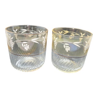 Vintage Italian Pressed Glass Drinking Tumblers For Sale