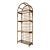 Vintage Boho Chic Coastal Bamboo & Rattan Four-Tier Arched Étagère For Sale
