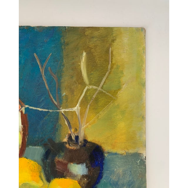 1970s Vintage Original Still Life With Lemons and Vase by Jo Werts For Sale - Image 5 of 10