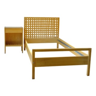 Vintage Single Bed with Nightstand Ottenby from Ikea, 1980s, Set of 2 For Sale
