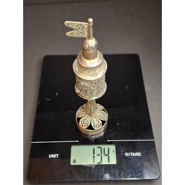 Antique Imperial 84 Silver Besamim Spice Tower Fabergé Kf Judaica 134g For Sale - Image 15 of 16