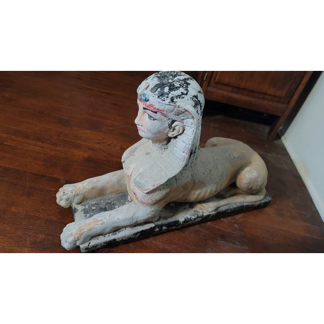 1920s Egyptian Spinx Garden Statue For Sale - Image 4 of 8