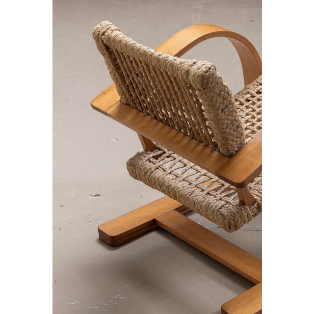 Wood Easy Chairs by Audoux & Minet for Vibo Vesoul, France, 1940s, Set of 2 For Sale - Image 7 of 9