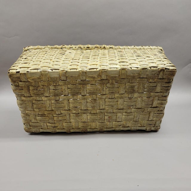 Antique American North Carolina Painted 2 Handled Gathering Basket For Sale - Image 11 of 12
