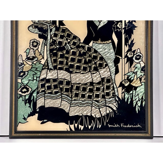Black Vintage Smith Frederick Courting Silhouette Foil Pictures Collection - Set of 3 For Sale - Image 8 of 10