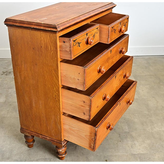 Brown English 19th Century Faux Bois Painted Chest For Sale - Image 8 of 17