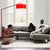 Stretch Arc Floor Lamp - 87", Red Finish, Sturdy Rectangular Base, Dimmer Switch For Sale - Image 4 of 18
