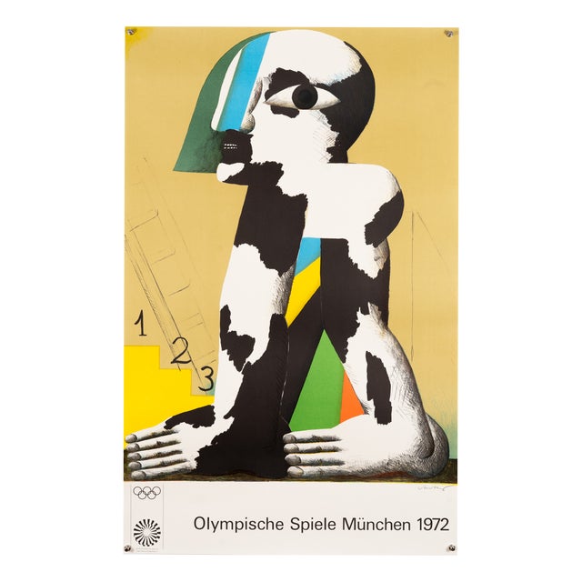 Munich Olympics Lithograph Poster by Horst Antes, 1972 For Sale