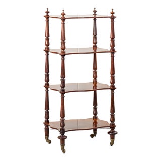 Late 19th Century Victorian Rosewood Whatnot With Scalloped Edge For Sale