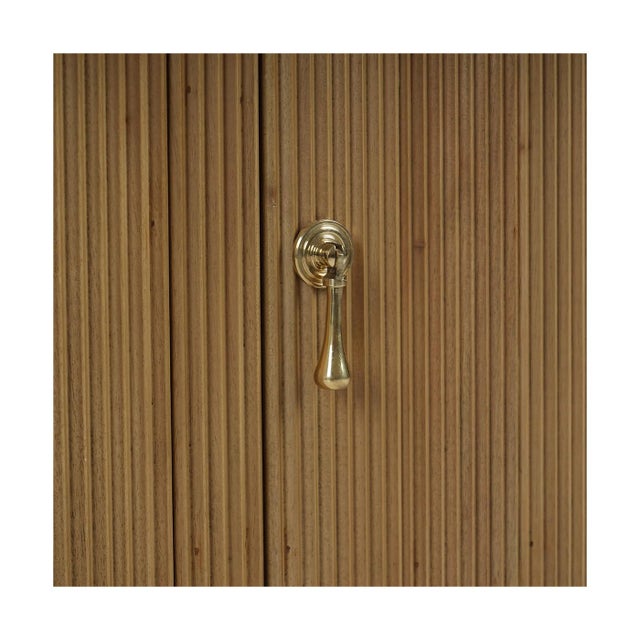 Wood Scandinavian Reeded Wood Sideboard For Sale - Image 7 of 11