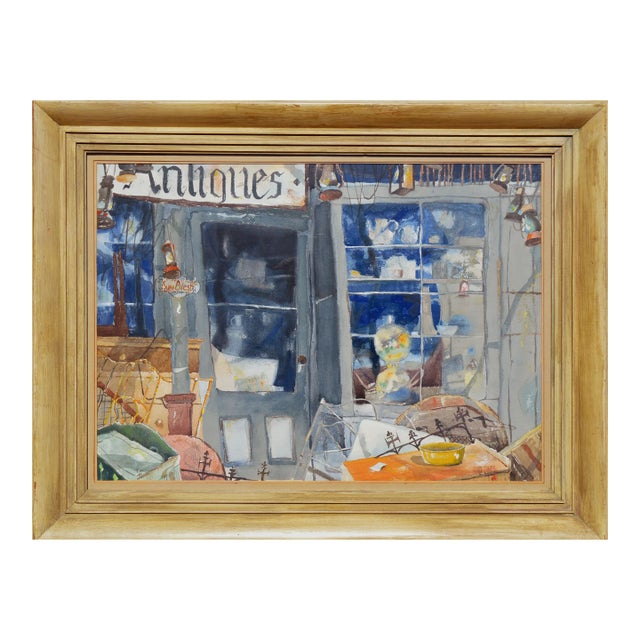 1970s "The Vintage Store" Watercolor Still Life Painting by Ross Jones, Framed For Sale