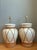 Mid-Century Modern Vintage Ceramic and Rattan Table Lamps - Pair For Sale - Image 3 of 14