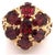 Metal 14 Karat Yellow Gold Freeform Garnet Flower Design Ring, Size 6 For Sale - Image 7 of 7