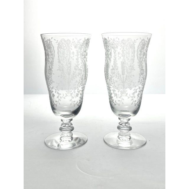 Tiffin Franciscan “Love Lace” Pair of Iced Tea Glasses 6 3/4” 14oz Excellent condition. No chips, cracks, or fleabites....