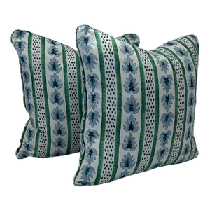 Danika Herrick James Stripe 20”x20” Feather/Down Pillows - A Pair