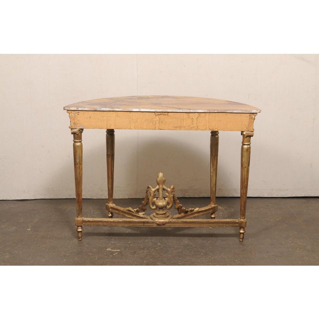 Brass Early 19th Century Neoclassical French Console W/Amber Marble For Sale - Image 8 of 13