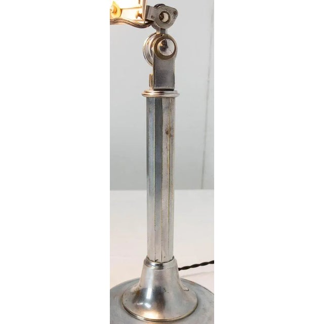 Art Deco Chrome and White Acrylic Glass Pirouett Table Lamp, 1930s For Sale - Image 6 of 12