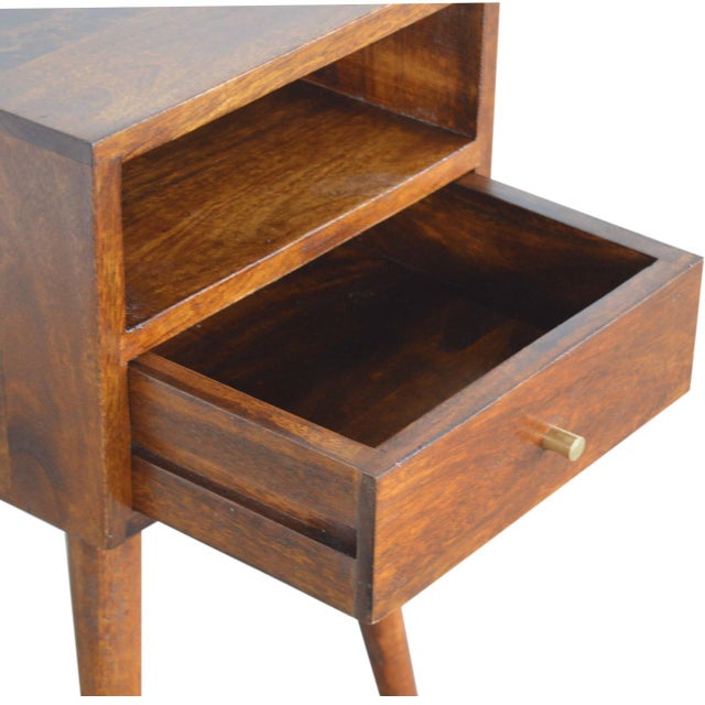 Mini Chestnut Nightstand With Shelf For Sale In Philadelphia - Image 6 of 8