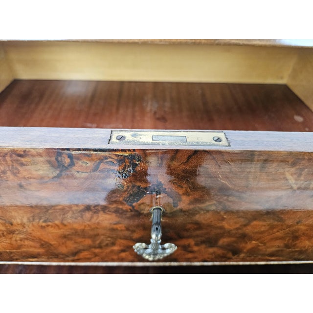 Walnut Burl Chest of Drawers with Double Glass Top, 1950 For Sale - Image 15 of 18