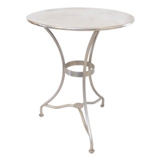 Vintage French Steel Cafe Table For Sale