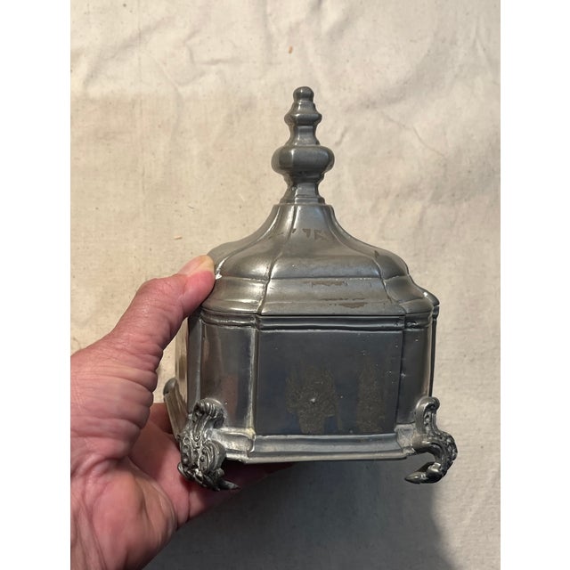 I bought this beautiful pewter box in Belgium more than 30 yeears ago.while I was buying for my Art antique shop in...