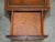 Victorian Mahogany Curved Single Drawer Side End Lamp Table with Brown Leather Top For Sale - Image 17 of 18