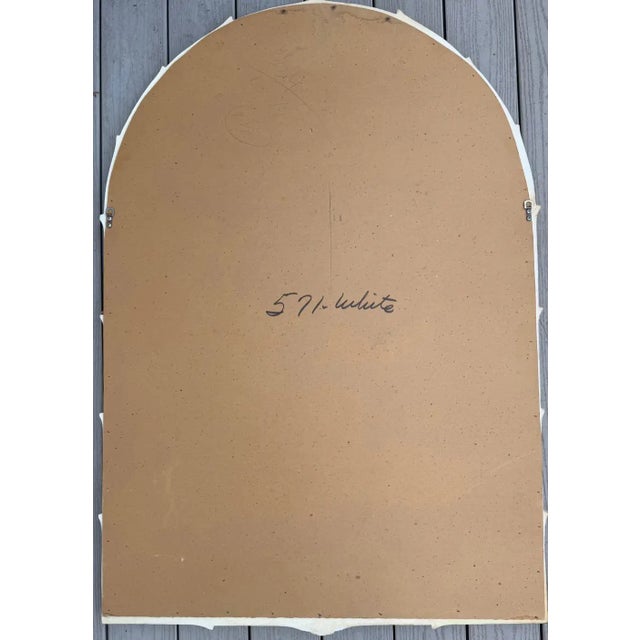Wood Serge Roche Style Hollywood Regency Lacquered Wood Palm Frond Wall Mirror For Sale - Image 7 of 7