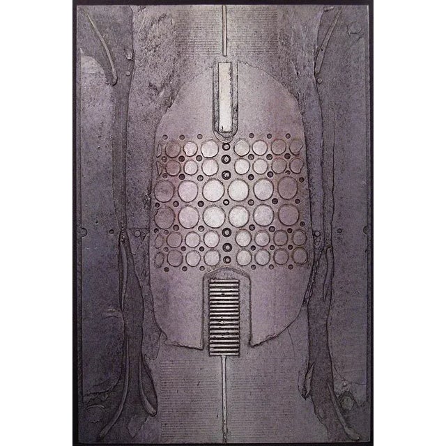 1980s Paul Maxwell "Staged Event" Original Acrylic Relief Painting on Canvas-Wrapped Wood Pane For Sale - Image 5 of 5