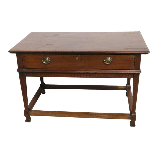 Spanish Colonial One Drawer Side Center Table Stretcher Base For Sale