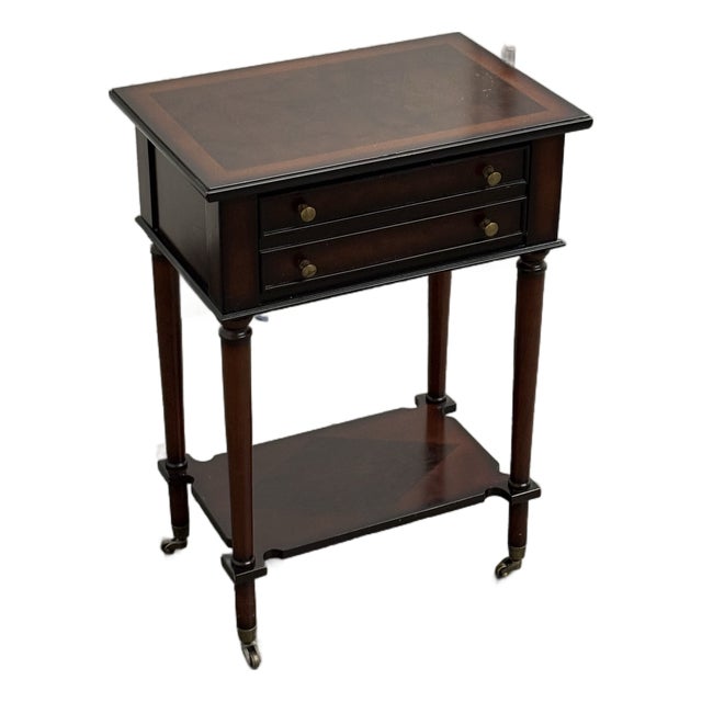 Circa 1999 Bombay Co. Side Table + Casters For Sale