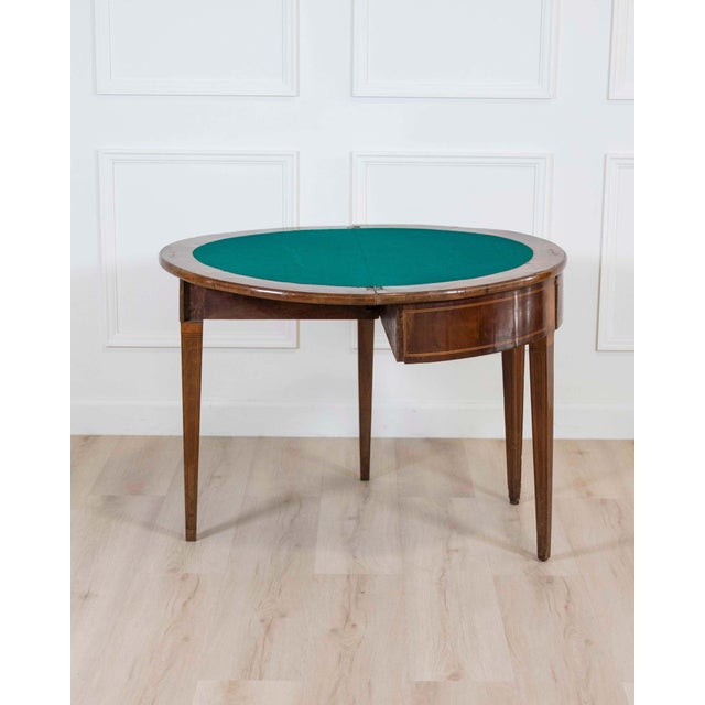 Wood Early 19th Century Walnut Half-Moon Game Table For Sale - Image 7 of 11