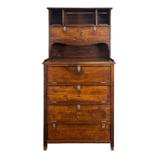 Mahogany Tiered Marine Cabinet with Drop-Leaf Doors For Sale