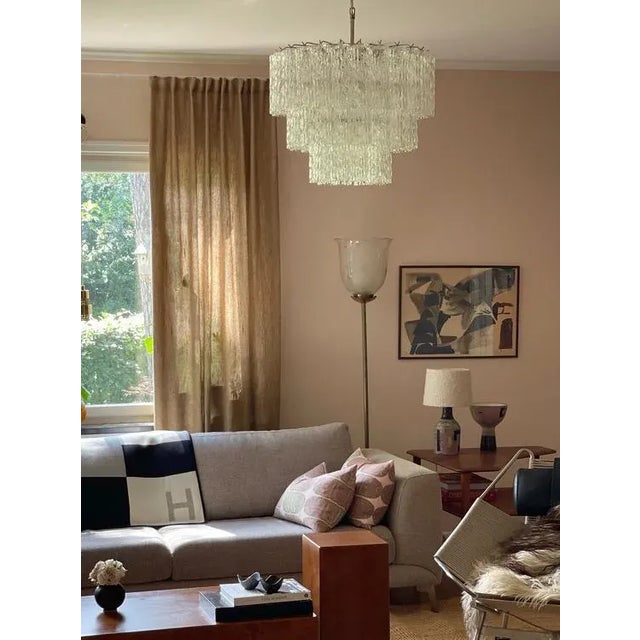 Murano Glass Cylinder Chandelier For Sale - Image 5 of 10