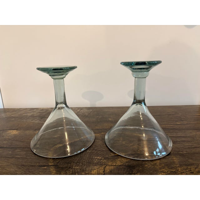 Glass Handblown Martini Glass Set - 2 pcs For Sale - Image 7 of 7