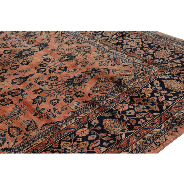 Antique Oversized Sarouk Persian Rug in Pink With Floral Patterns | Rug & Kilim For Sale In New York - Image 6 of 9