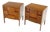 Pair Swedish Walnut Birch Int Block Front Door End Side Tables Night Stands Mint For Sale