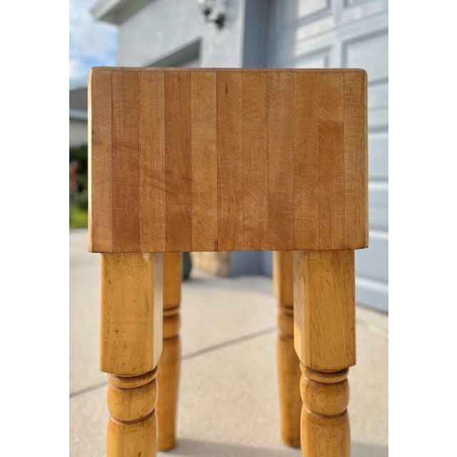 Vintage Petite Butcher Block or Island | Solid Maple Block For Sale - Image 9 of 12